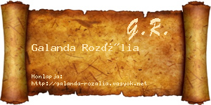 Galanda Rozália névjegykártya